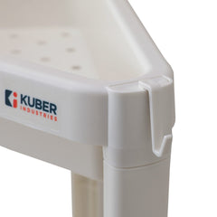 Kuber Industries Corner Shelf for Bathroom|3 Layer Triangle Rack for Storage|Plastic Shelf for Bathroom, Kitchen|Bathroom Shelf Organizer|White