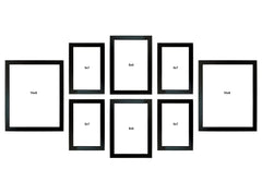 Kuber Industries Collage Photo Frame For Living Room, Wall Set of 8 (Black) Size: 10X8-2 Pc, 7X5-4 Pc, 6x8-2 Pc.