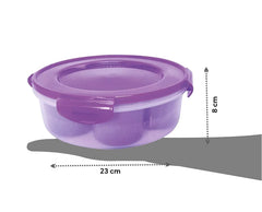 Heart Home Food Grade, Leakproof, Dishwasher Safe Plastic Masala Box, Spice Container with 7 Containers & Tranasparent Lock Lid- Pack of 2 (Purple)-HS43HEARTH25874