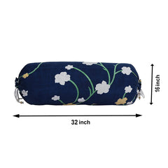 Heart Home Bolster Cover|Soft Cotton Bolster Cover Set|Diwan Round Bolster Pillow Covers|Luxurious Floral Print Roll Masand Cover|16x32 Inch|Pack of 6 (Multi)