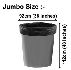 Heart Home Jumbo 10 Biodegradable Garbage Bags, Dustbin Bags, Trash Bags For Kitchen, Office, Warehouse, Pantry or Washroom, 36x48 Inches (Black)-HS41HEARTHH24056
