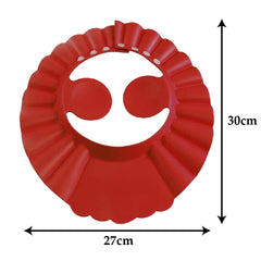 Kuber Industries Rubber Kids Adjustable Shower Cap For Wash Hair (Maroon) 54KM4196