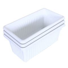 Kuber Industries Rectangular Jupiter Plastic Window Pot|Flower Planter for Home & Balcony,Garden 14 Inches Pack of 3 (White)
