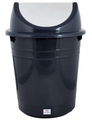 Heart Home Plastic Dustbin/Wastebin With Swing Lid, 10 Liter- Pack of 2 (Green & Black)-47HH0875