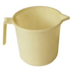 Kuber Industries Plastic Lightweight, Unbreakable Bathroom Mug 1.5 Litre (Cream, Pack of 3)
