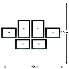Kuber Industries Collage Photo Frame For Living Room, Wall Set of 6 (Black) Size: 4x6-4 Pc., 5x7-2 Pc.