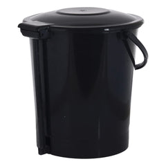 Kuber Industries Pedal Dustbin|Plastic Pedal Dustbin|Kitchen Waste Paper Bin|Dustbin For Bedroom|10 Liter Dustbin (Black)