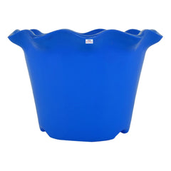 Heart Home Blossom Flower Pot|Durable Plastic Flower Pot|Gamla with Drain Holes for Home Décor|Balcony|Garden|8 Inch|Pack of 2 (Blue & Green)