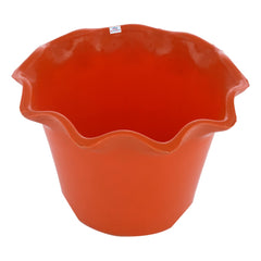Heart Home Blossom Flower Pot|Durable Plastic Flower Pot|Gamla with Drain Holes for Home Décor|Balcony|Garden|8 Inch (Orange)