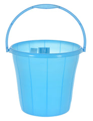 Kuber Industries Multiuses Plastic Bucket with Handle & Measuring Scale, (Black)-46KM0323, Standard