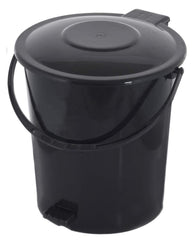 Kuber Industries 2 Pieces Plastic Dustbin Garbage Bin with Handle, 10 Liters (Black & Green)
