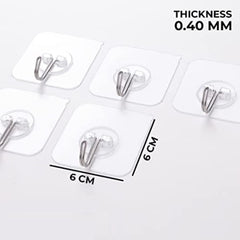 Kuber Industries Hooks for Wall|ABS|Durable & Rust-Proof for Bathroom, Kitchen|Wall Hooks for Doors & Closets|KR-03|Pack of 5|Transparent