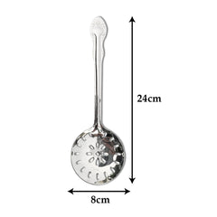 Heart Home Stainless Steel Professional Skimmer|Jhar|Kitchen Utensil Cooking Strainer, (Silver)