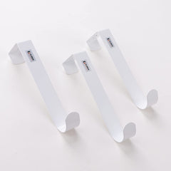 Kuber Industries Cloth Hanger|Wall Mounted Towel Hanger|Multipurpose Cloth & Towel Holder|Iron Spray Material|Easy Installation|Interchangeable Over The Door Hook | Pack of 6 |White