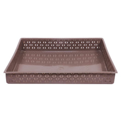 Kuber Industries Storage Tray|Versatile Plastic Storage Organizer|Rectangular Tray for Kitchen Storage|Storage Tray for Office|ALEXA-15 (Coffee)