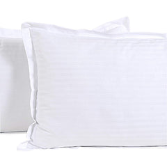 Kuber Industries Cotton Luxurious Satin Striped Pillow Cover Set-17"x27" (White) - CTKTC40314, Standard, 6 Pieces, 200TC