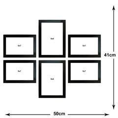 Kuber Industries Collage Photo Frame For Living Room, Wall Set of 6 (Black) Size: 5x7-4 Pc., 8x6-2 Pc.
