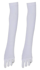 Kuber Industries Unisex Cotton Full Hand Arm Sleeves Gloves Set|Sunlight Protection|Soft & Comfortable Fabric|Size 64 X 10 Cm, Set Of 2 Piece (Cream), Pack of 1