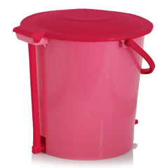 Kuber Industries 4 Pieces Ultra Plastic Garbage Waste Dustbin for Home, Office with Handle, 5 Liters (Pink)-KUBMART3021