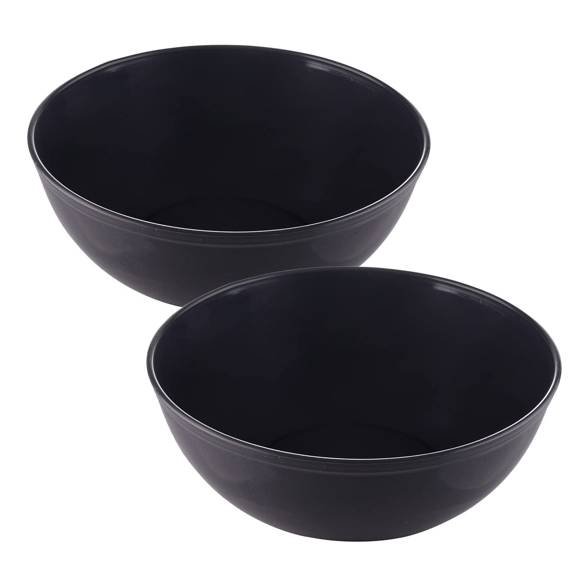 Kuber Industries Bowls|Plastic Dishwasher Safe Bowl|Serving Bowls|Bowls for Kitchen|Microwave Safe Bowls for Salad|Soup|Pasta|2000 ML|Pack of 2 (Grey)