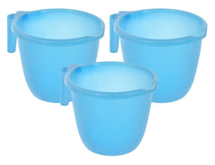 Kuber Industries Plastic Bathroom Mug 1 Litre Pack of 3 (Sky Blue)-46KM0207,Standard