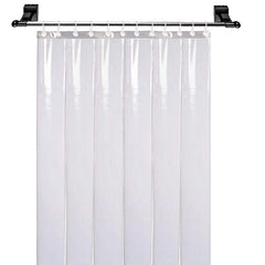 Kuber Industries 0.50mm 6 strips Stain Resistant, Waterproof PVC Shower/AC Curtain, 9 Feet Pack of 2 (Tranasparent)