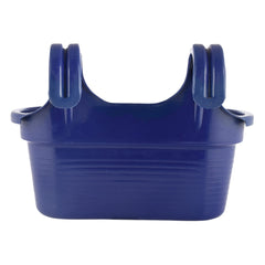 Kuber Industries Hanging Flower Pot|Double Hook Plant Container|Durable Plastic Glossy Finish Pots for Home|Balcony|Garden|12 Inch|Pack of 3 (Blue)