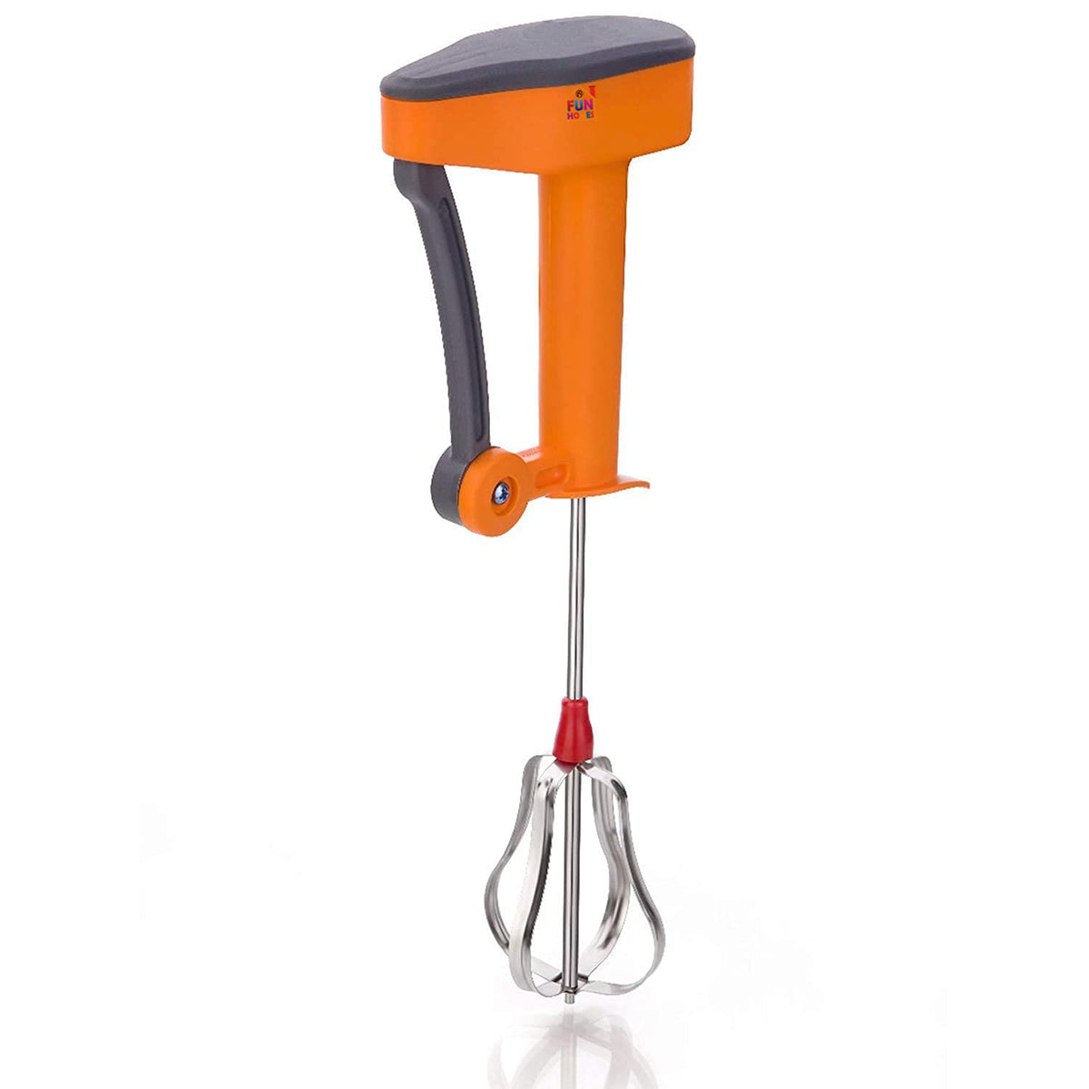 Fun Homes Power-Free Hand Blender And Beater In Kitchen Appliances With High Speed Operation (Egg And Cream; Milkshake; Soup; Lassi; Butter Milk Maker) (Orange) (Model Number: HS_36_FUNHOMES018971)
