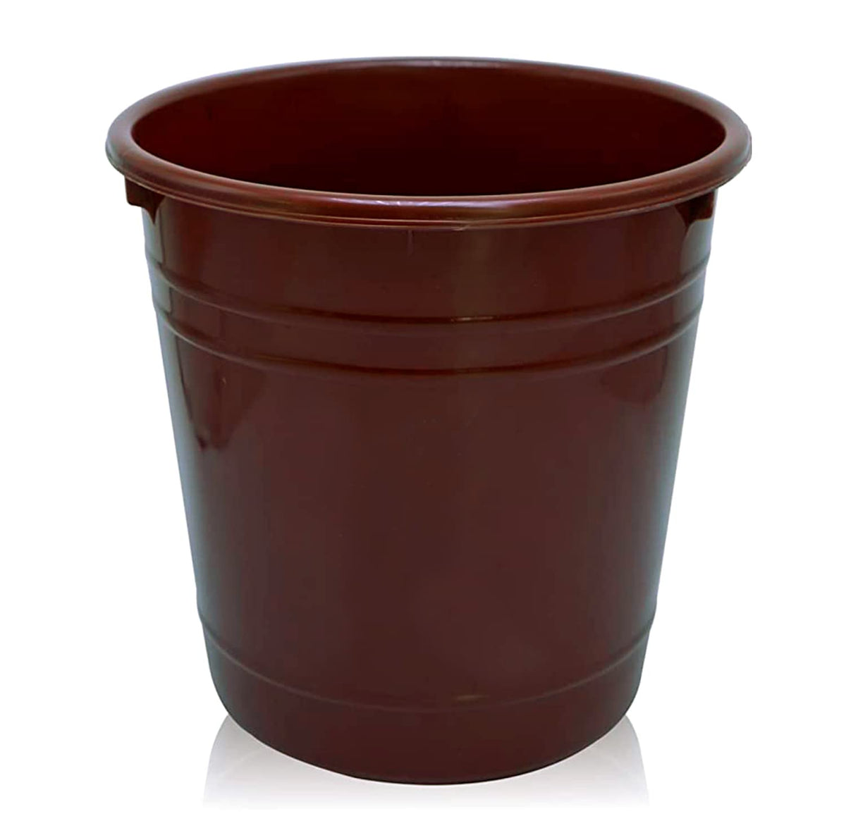 Kuber Industries Plastic Dustbin|Portable Garbage Basket & Round Trash Can for Home,Kitchen,Office,College,5 Ltr.(Brown)
