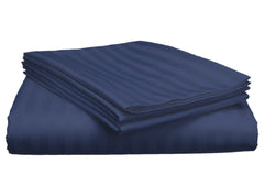 Kuber Industries Lining Design Cotton Double Bedsheet with 2 Pillow Covers, 90"x100" (Blue)-50KM01937