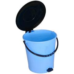 Kuber Industries Plastic Pedal Dustbin/Wastebin With Handle, 10 Liter- Pack of 2 (Blue & Black)-47KM0991