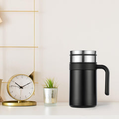 Homestic Stainless Steel Vacuum Insulated Travel Mug with Lid 420 ML (Black)