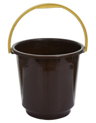 Kuber Industries Multipurposes Plastic Bucket for Bathing Home Cleaning & Storage Purpose, 16Ltr.- Pack of 2(Brown)-47KM01207