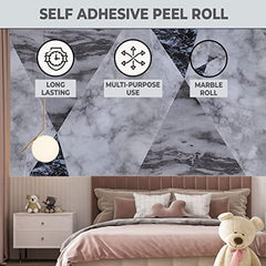 Kuber Industries Marble Design Wall Sticker for Walls | Marble Pattern| Easy to Peel, Stick & Remove DIY Wallpaper | Suitable on All Walls | Pack of 5 Roll,60 cm x 300 cm