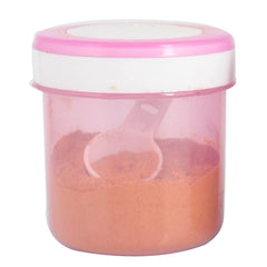 Kuber Industries Containers Set for Kitchen|BPA-Free Plastic 350 ML Storage Containers Set with Spoon for Kitchen|Pack of 6 (Pink)