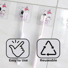 Kuber Industries Hooks for Wall | Durable & Rust-Proof for Bathroom, Kitchen | Wall Hooks for Doors & Closets | Pack of 10 | Transparent