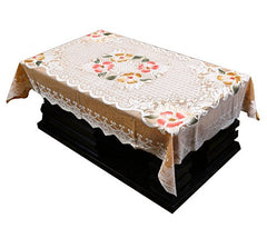Kuber Industries Cotton 4 Seater Centre Table Cover - Cream