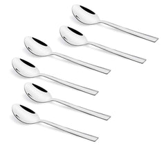 Heart Home Stainless Steel Cutlery Spoons Set with Plastic Handle, Set of 6 (Silver)-HS43HEARTH26194