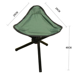 Kuber Industries Portable Stool for Travelling|Foldable Outdoor Sitting Chair|Tripod 3 Leg Chair for Camping, Picnic, Hiking|Green|