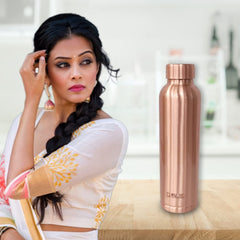 Urbane Home Copper Water Bottle | BPA Free, Non Toxic | Leakproof, Durable & Lightweight | With Added Health Benefits of Copper | Ergonomic Design & Easy to Clean | Black| 950 ml