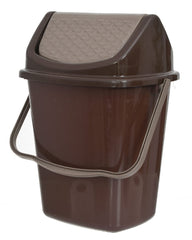 Kuber Industries Plastic Dustbin, Trashbin, Wastebin For Kitchen, Bathroom, Office Use With Swing Lid With Handle, 7 Liter- Pack of 2 (Yellow & Grey)-47KM0852