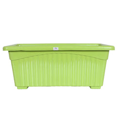 Heart Home Rectangular Jupiter Plastic Window Pot|Flower Planter for Home & Balcony,Garden 14 Inches Pack of 5 (Green)