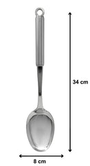 Heart Home Multiuses Serving & Cooking Stainless Steel Kitchen Tool & Utensil, Set of 2 (Slotted Turner & Spatula) (Silver)