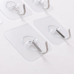 Kuber Industries Hooks for Wall|ABS|Durable & Rust-Proof for Bathroom, Kitchen|Wall Hooks for Doors & Closets|KR-03|Pack of 5|Transparent