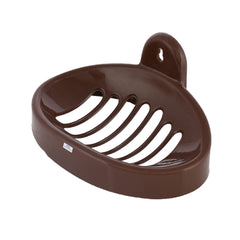 Heart Home Soap Holder|Sink Soap Holder|Plastic wall Mounted Soap Holder|Oval Shape Self Draining Soap Dish for Bathroom (Coffee)