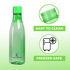 Kuber Industries BPA Free Plastic Water Bottles | Unbreakable, Leak Proof, 100% Food Grade Plastic | for Kids & Adults | Refrigerator Plastic Bottle Set of 4|Green