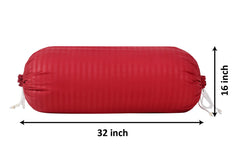 Heart Home Linning Design Soft & Luxurious Decorative Cotton Bolster Cover- Set of 2, 16"x32" (Maroon)-44HH0154