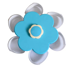 Heart Home Flower Design ABS Plastic Multipurposes 6 Pcs Transparent Container Box for Dry Fruits, Masala/Spices, Mouth Freshners, Chocolates (Blue)