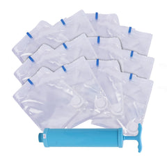 Heart Home Vacuum Storage Bags|Space Saver Bags|Travel Vacuum Storage Seal Bags for Comforters Blankets Clothes Pillows With Hand Pump,60x80 cm,Pack of 12 (Transparent)