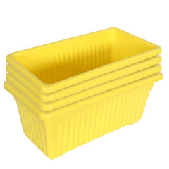 Kuber Industries Rectangular Jupiter Plastic Window Pot|Flower Planter for Home & Balcony,Garden 14 Inches Pack of 4 (Yellow)